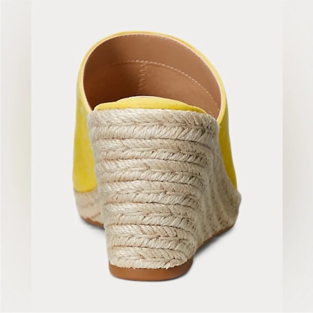 Lauren Ralph Lauren Pennie Suede Espadrille Wedge Shoe Size 7.5 NWT